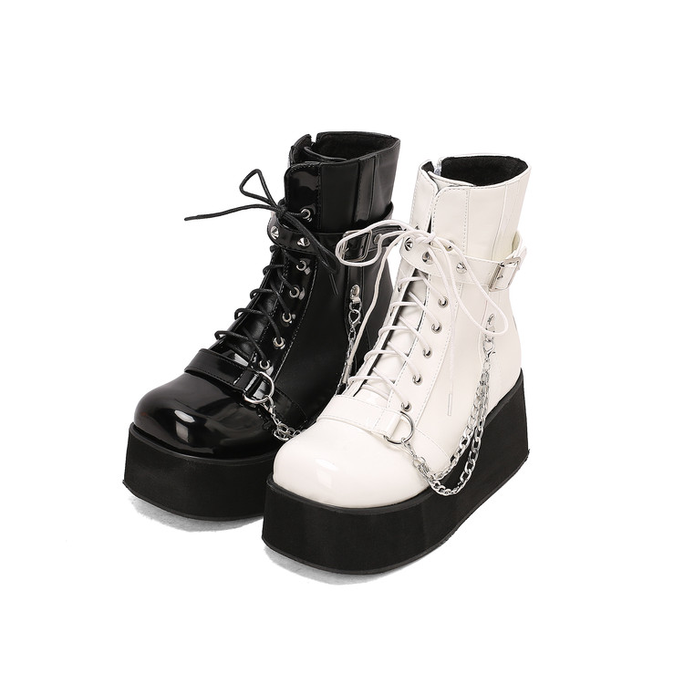 Women's Fashion Ankle Boots PU Round Toe Mid Heel - Style c.html